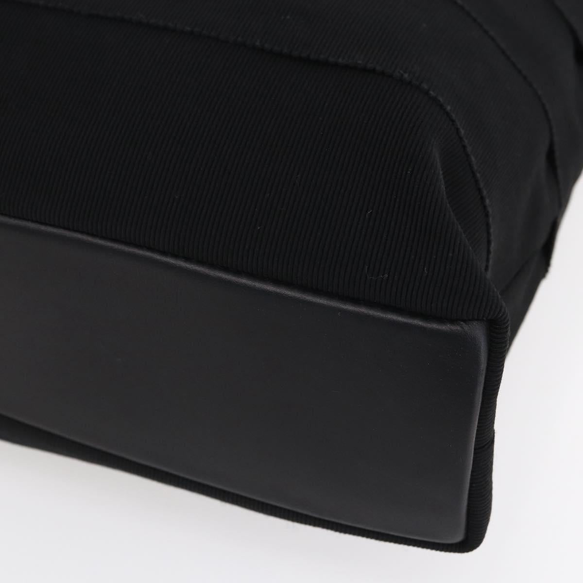 Salvatore Ferragamo Chain Tote Bag Canvas Black Gold Auth gh1290