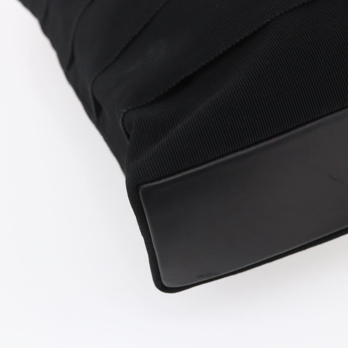 Salvatore Ferragamo Chain Tote Bag Canvas Black Gold Auth gh1290