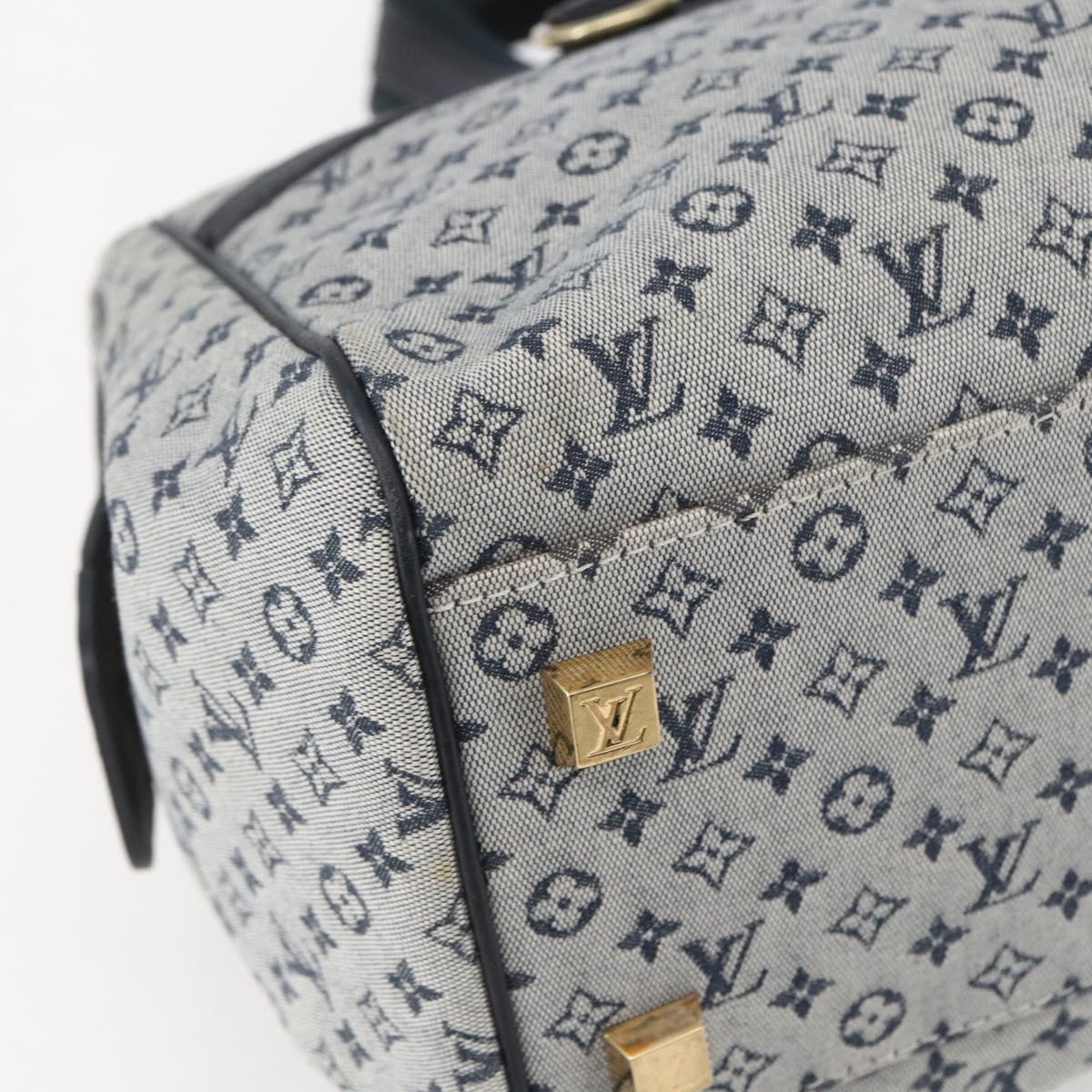 LOUIS VUITTON Monogram Mini Josephine GM Hand Bag Blue M92211 LV Auth gh1293