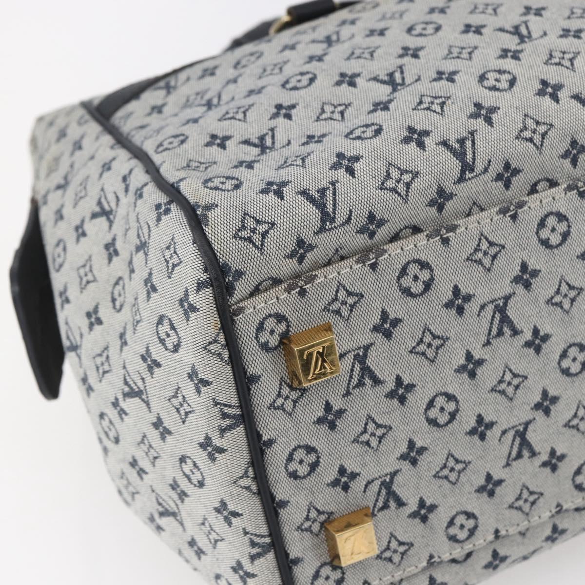 LOUIS VUITTON Monogram Mini Josephine GM Hand Bag Blue M92211 LV Auth gh1293