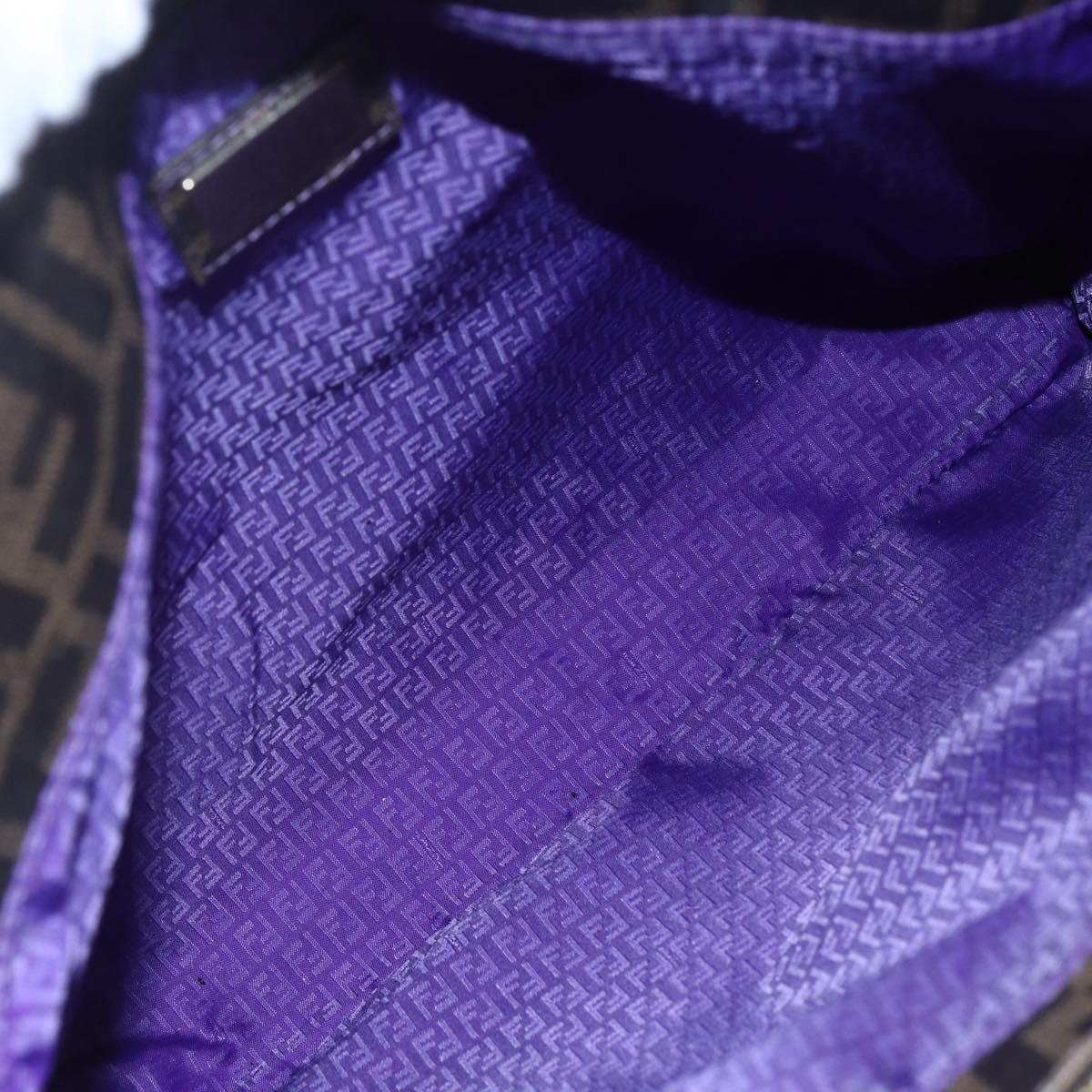 FENDI Zucca Canvas Tote Bag PVC Black Brown Auth gh1295