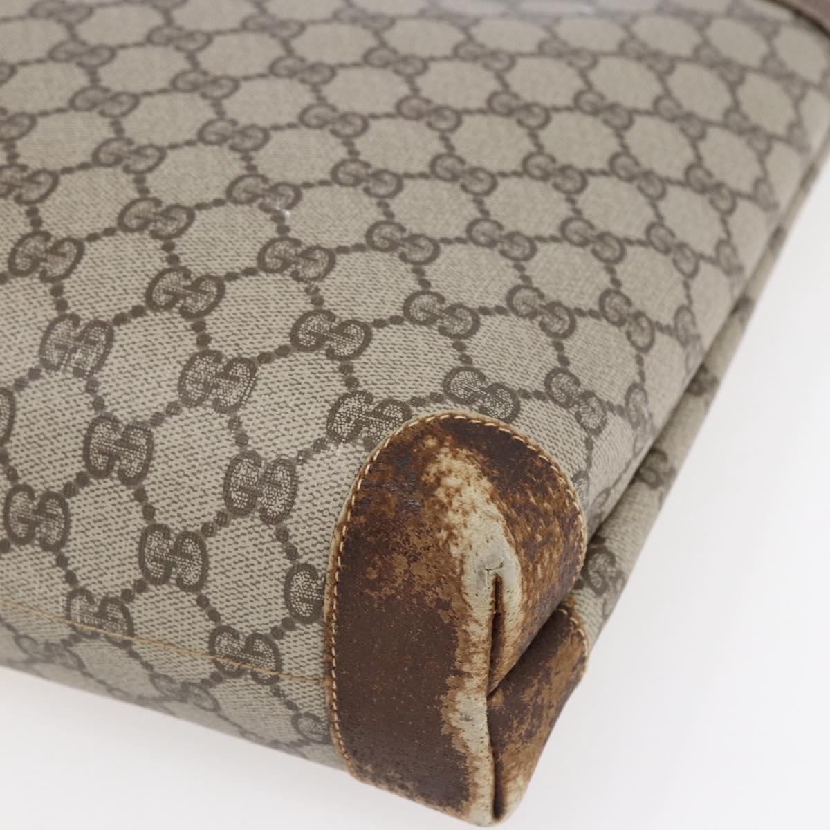 GUCCI GG Supreme Web Sherry Line Bag PVC Beige Gold 002 983 0163 Auth gh1297