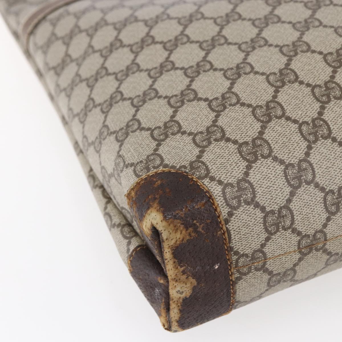 GUCCI GG Supreme Web Sherry Line Bag PVC Beige Gold 002 983 0163 Auth gh1297