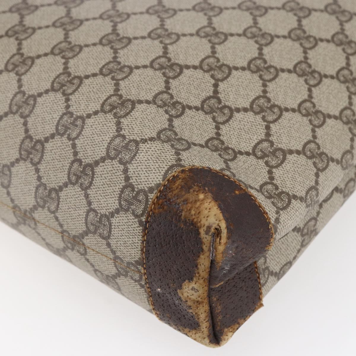 GUCCI GG Supreme Web Sherry Line Bag PVC Beige Gold 002 983 0163 Auth gh1297