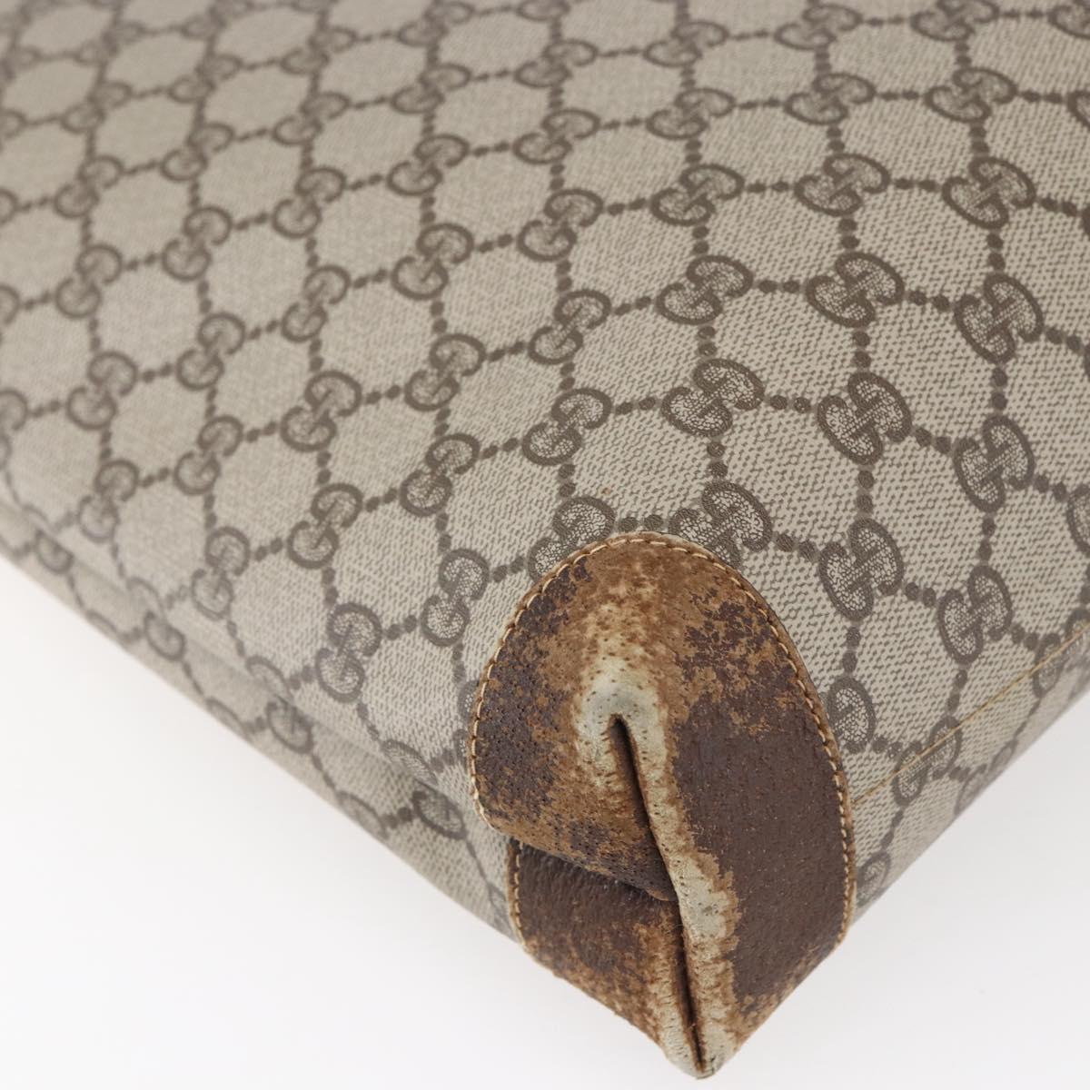 GUCCI GG Supreme Web Sherry Line Bag PVC Beige Gold 002 983 0163 Auth gh1297