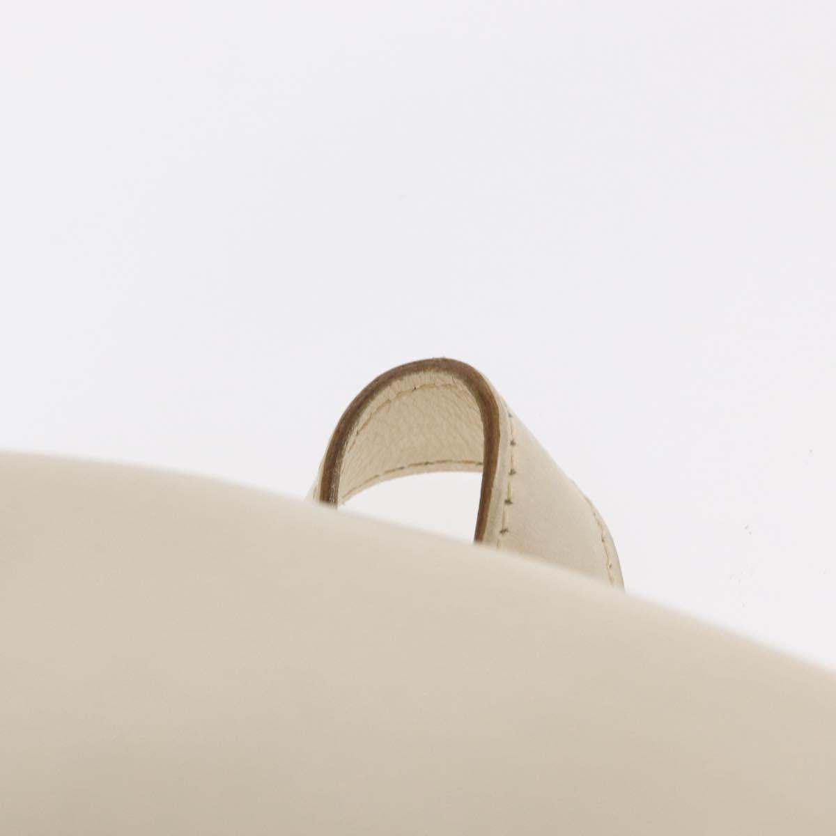 Salvatore Ferragamo Gancini Backpack Leather White Gold Auth gh1299