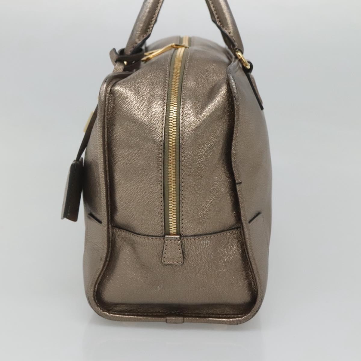 LOEWE Anagram Amazona 36 Hand Bag Leather Gold Tone Auth gh130