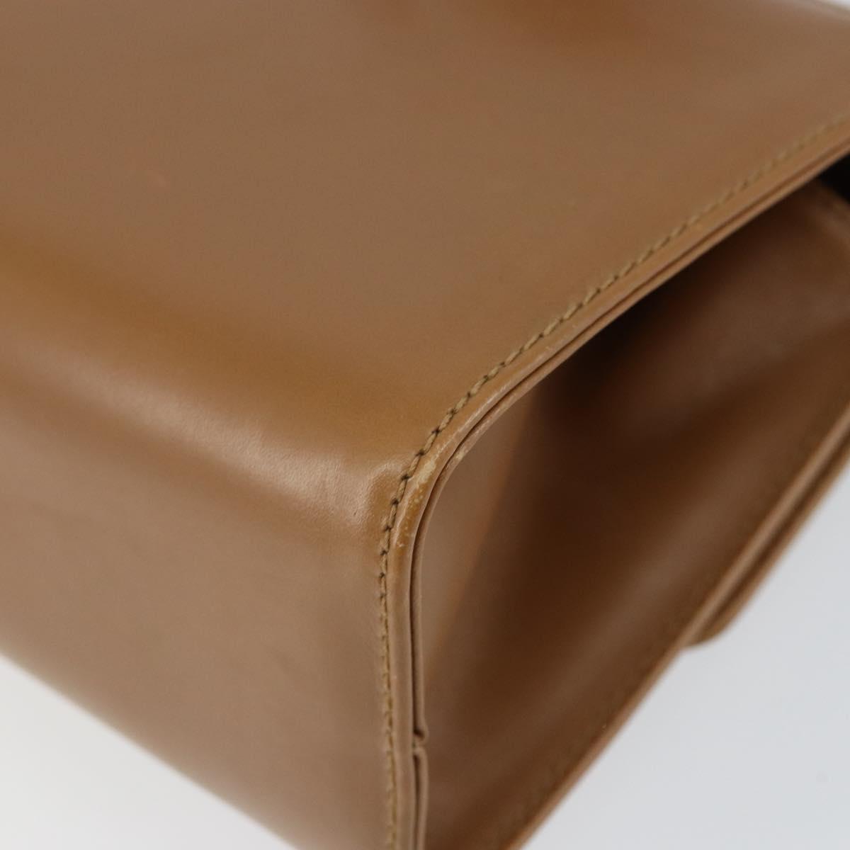 Salvatore Ferragamo Gancini Shoulder Bag Leather Brown Gold Auth gh1300