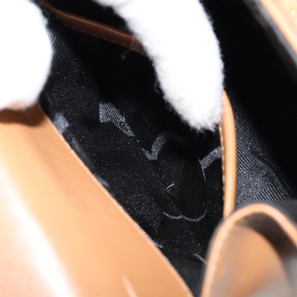 Salvatore Ferragamo Gancini Shoulder Bag Leather Brown Gold Auth gh1300