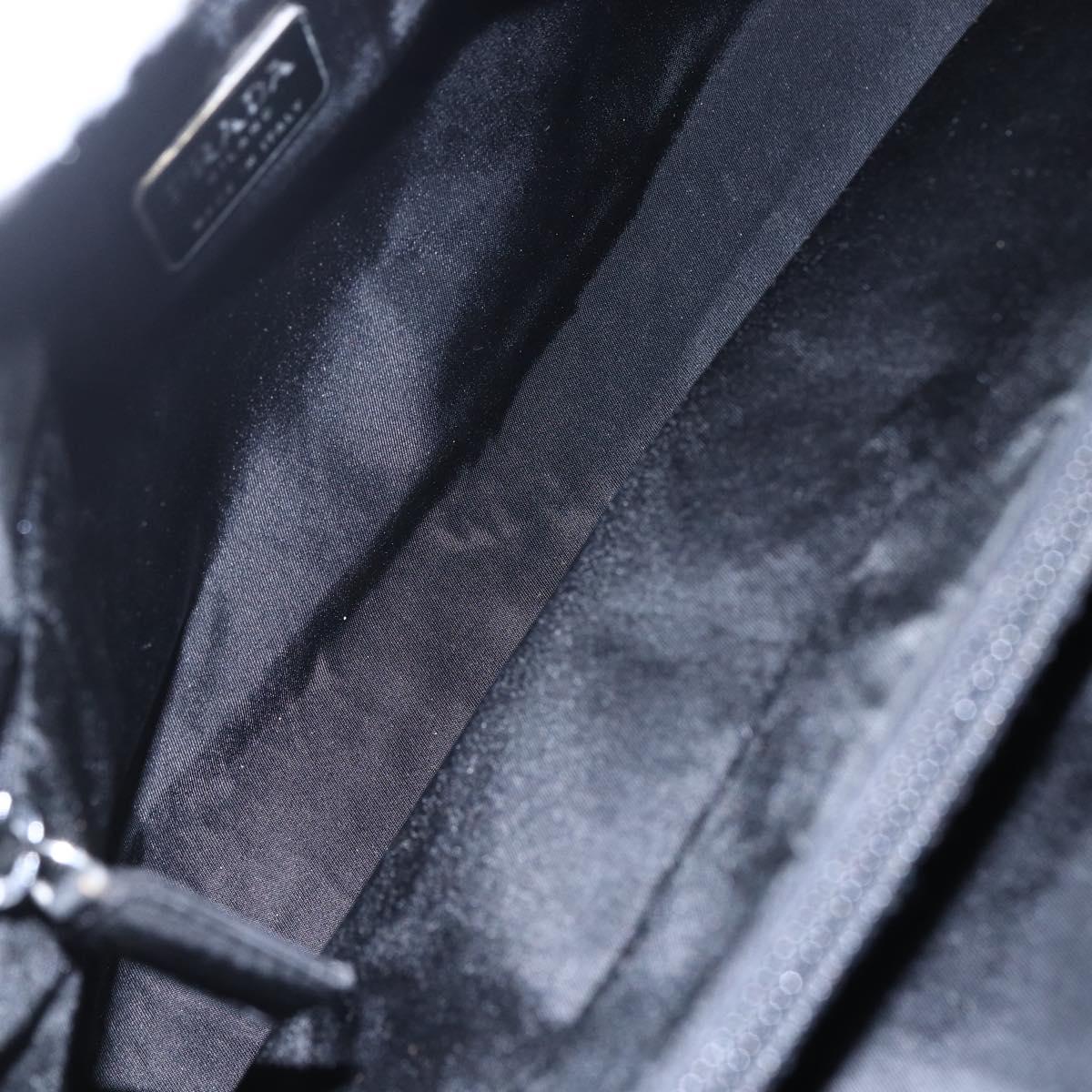 PRADA Hand Bag Nylon Black Silver Auth gh1303