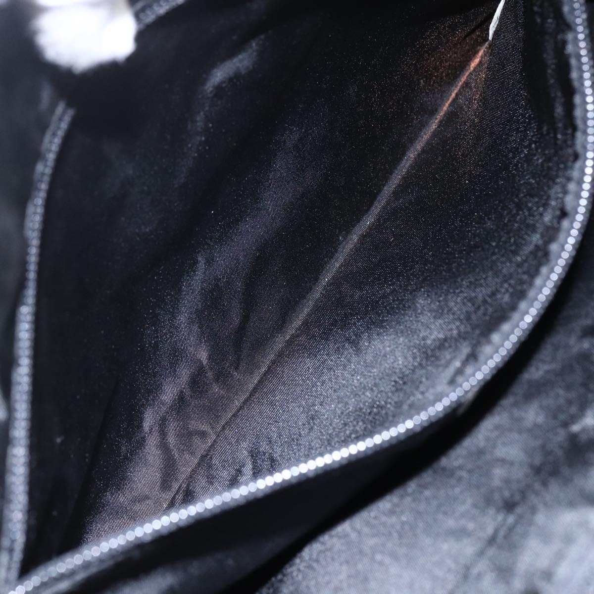 PRADA Hand Bag Nylon Black Silver Auth gh1303