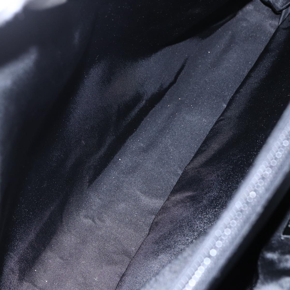 PRADA Hand Bag Nylon Black Silver Auth gh1303