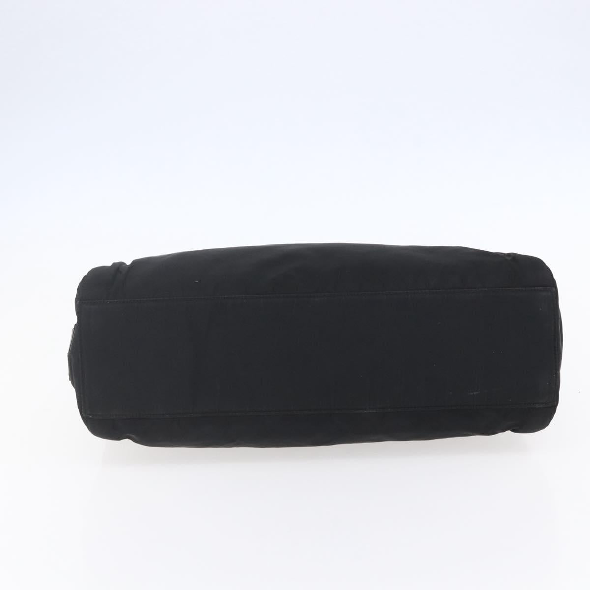 PRADA Hand Bag Nylon Black Silver Auth gh1303