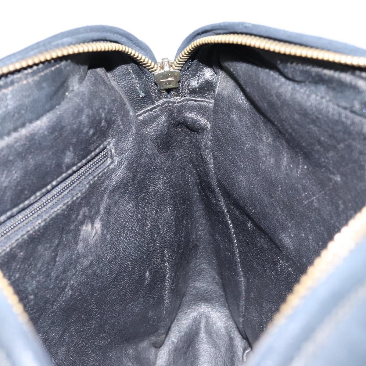 CHANEL Matelasse COCO Mark Shoulder Bag Lamb Skin Black Gold CC Auth gh1304