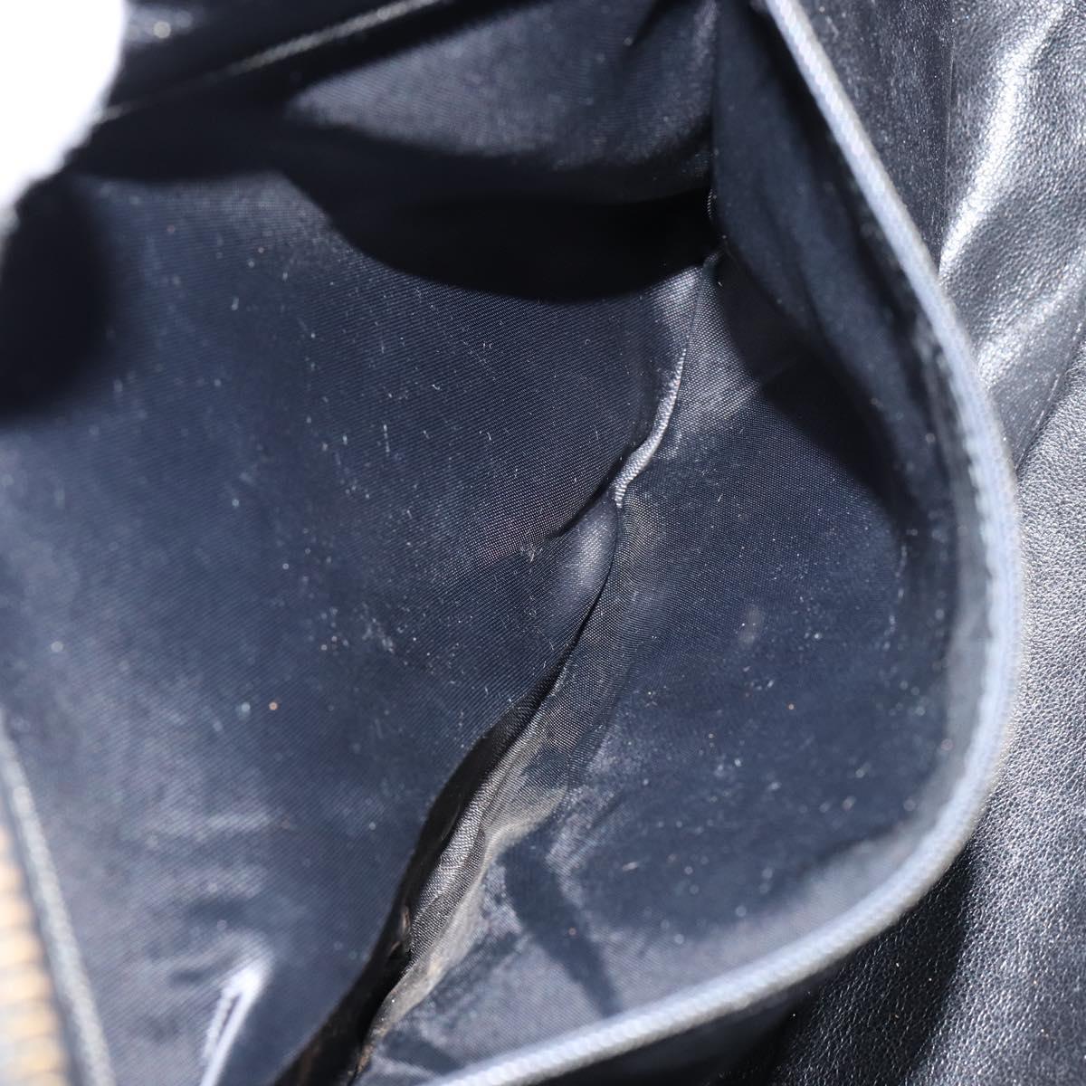 CHANEL Matelasse COCO Mark Shoulder Bag Lamb Skin Black Gold CC Auth gh1304