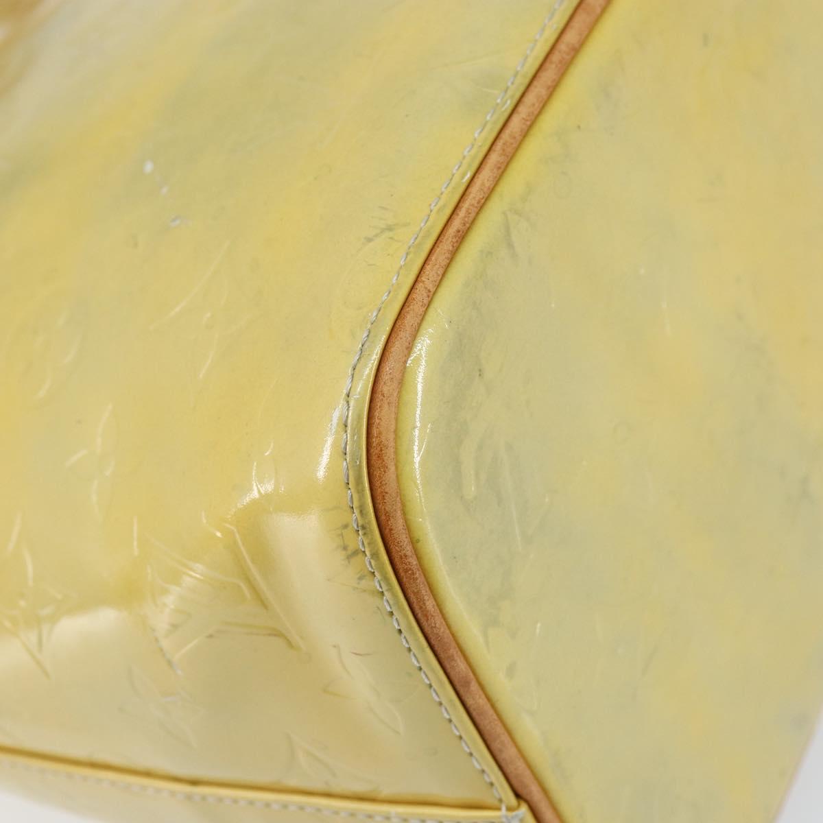 LOUIS VUITTON Monogram Vernis Houston Hand Bag Beige M91004 LV Auth gh1308