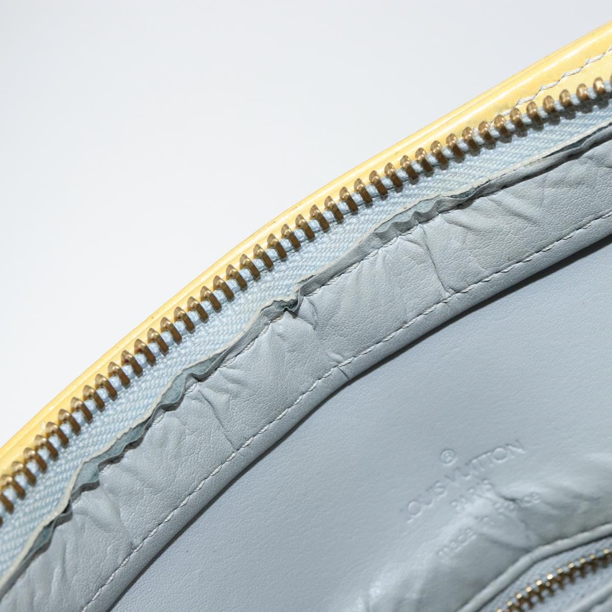 LOUIS VUITTON Monogram Vernis Houston Hand Bag Beige M91004 LV Auth gh1308