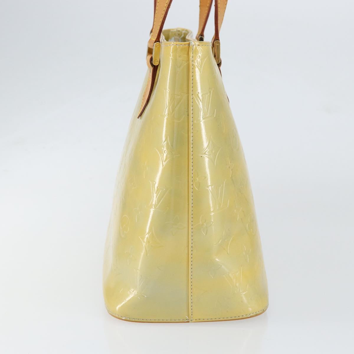 LOUIS VUITTON Monogram Vernis Houston Hand Bag Beige M91004 LV Auth gh1308