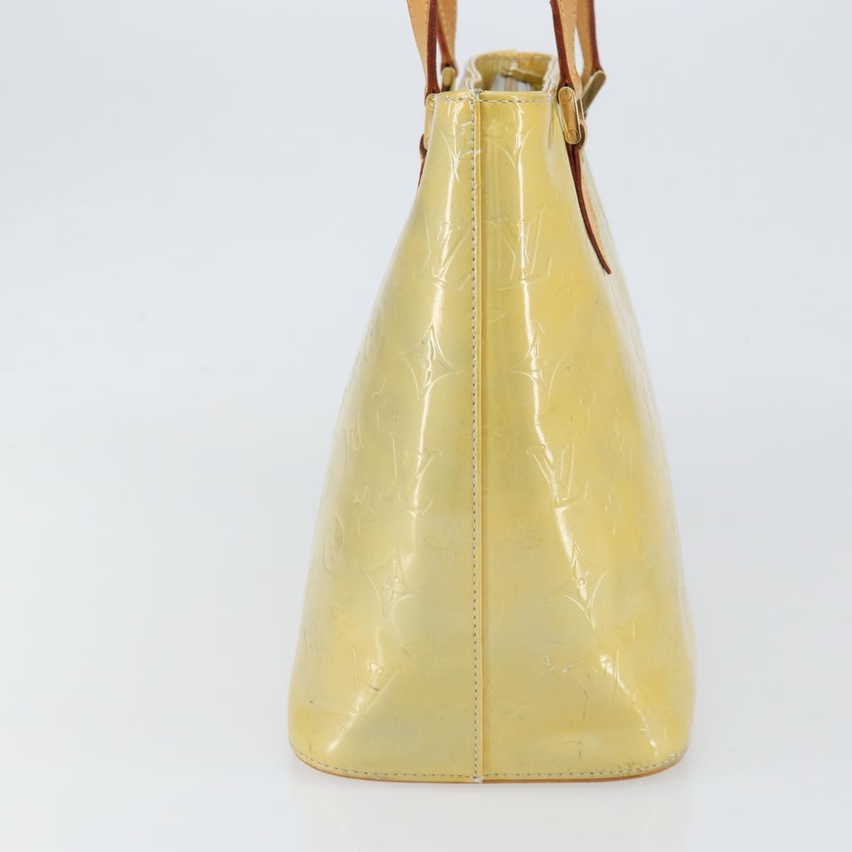 LOUIS VUITTON Monogram Vernis Houston Hand Bag Beige M91004 LV Auth gh1308