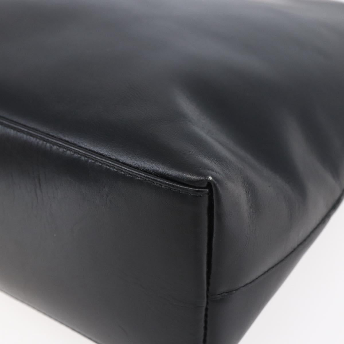 GUCCI Bamboo Shoulder Bag Leather Black Gold 001 3007 Auth gh1309