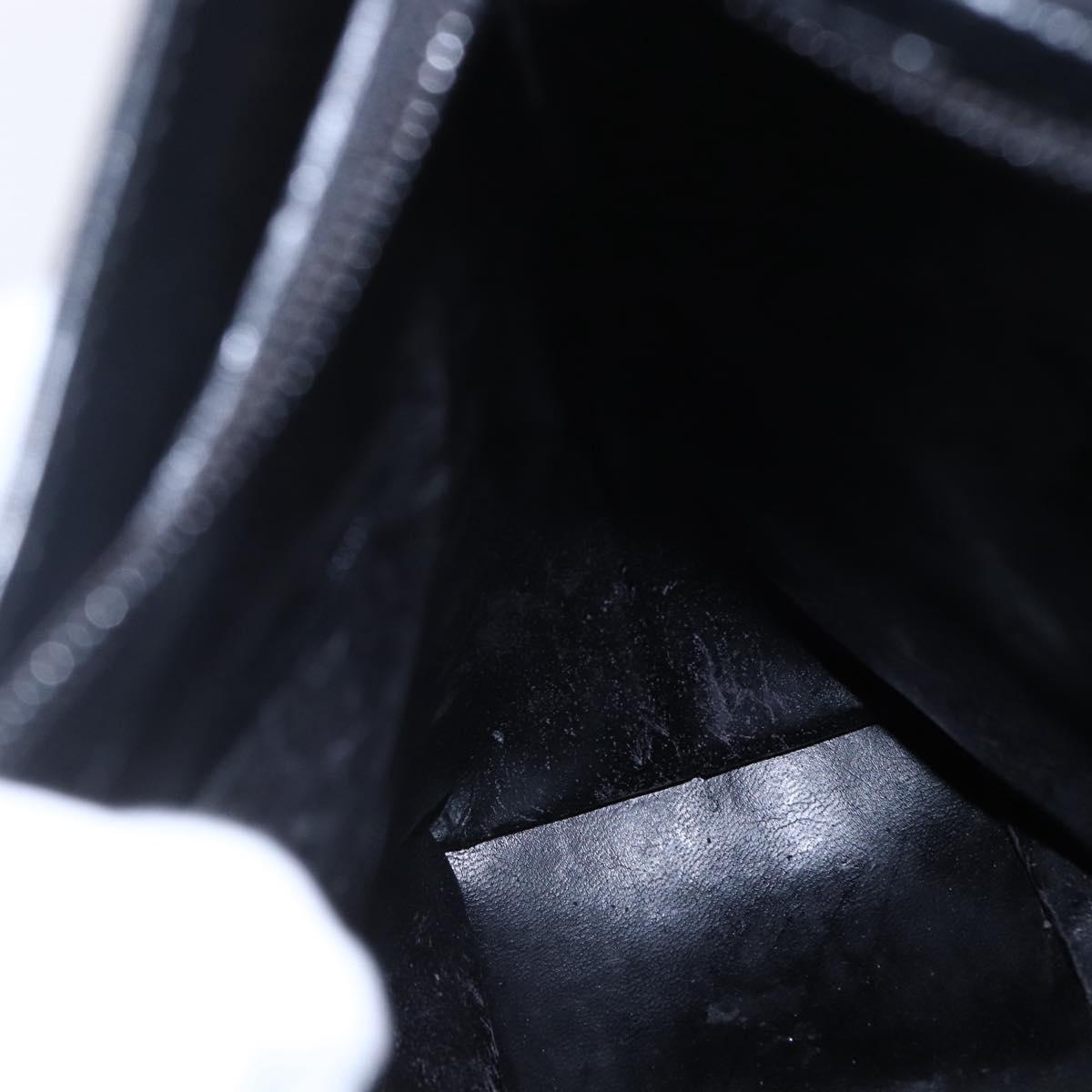 GUCCI Bamboo Shoulder Bag Leather Black Gold 001 3007 Auth gh1309