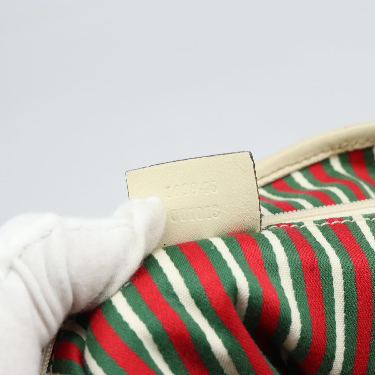 GUCCI GG Canvas Newbrit Tote Bag Beige Gold 169946 Auth gh1314