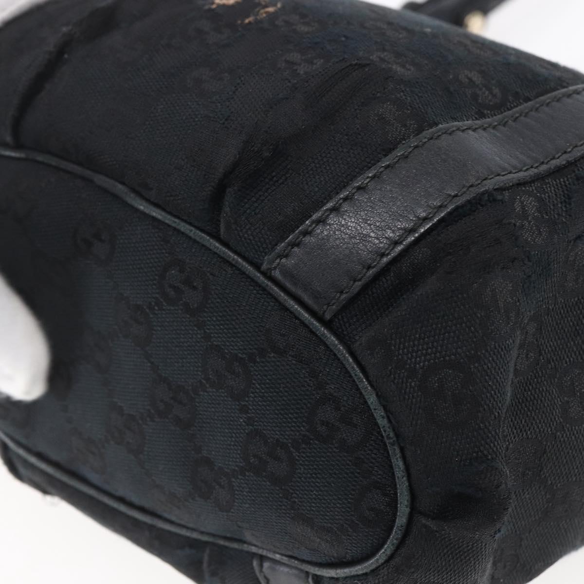 GUCCI GG Canvas Abbey Tote Bag Black Gold 211983 Auth gh1315