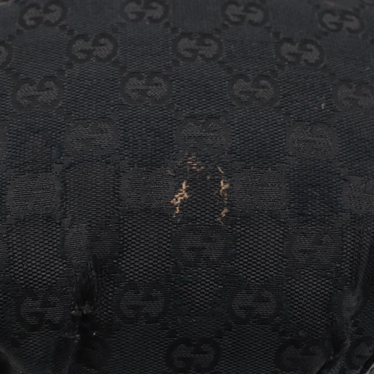 GUCCI GG Canvas Abbey Tote Bag Black Gold 211983 Auth gh1315