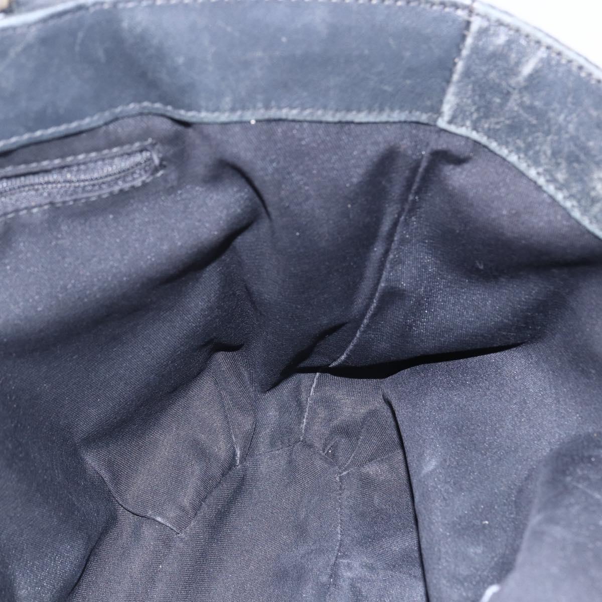 GUCCI GG Canvas Abbey Tote Bag Black Gold 211983 Auth gh1315