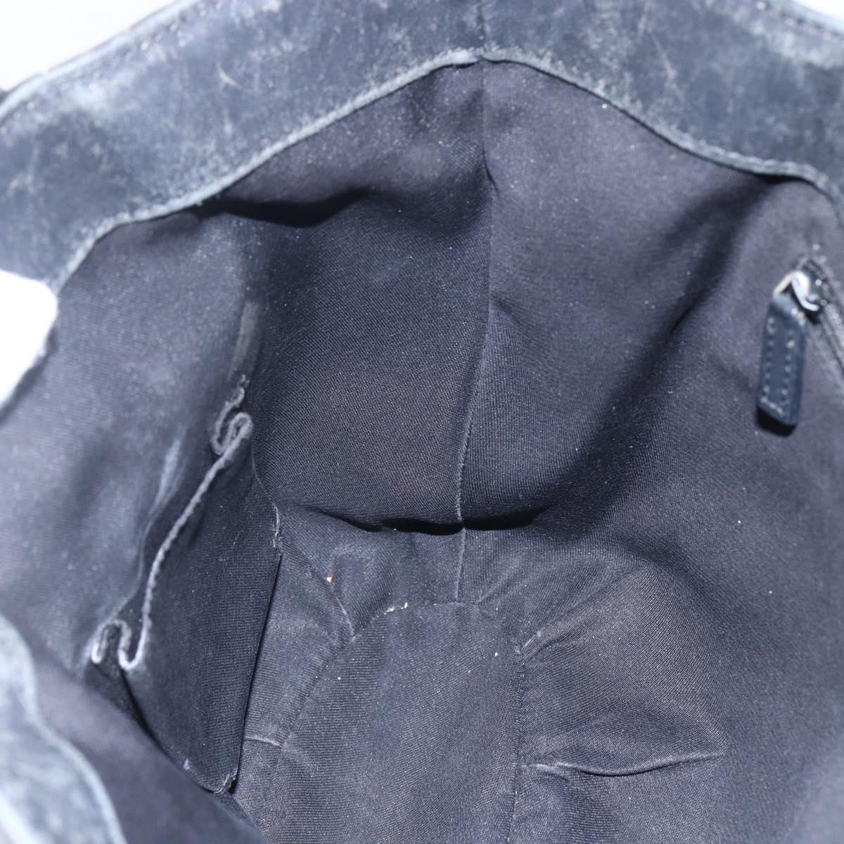 GUCCI GG Canvas Abbey Tote Bag Black Gold 211983 Auth gh1315