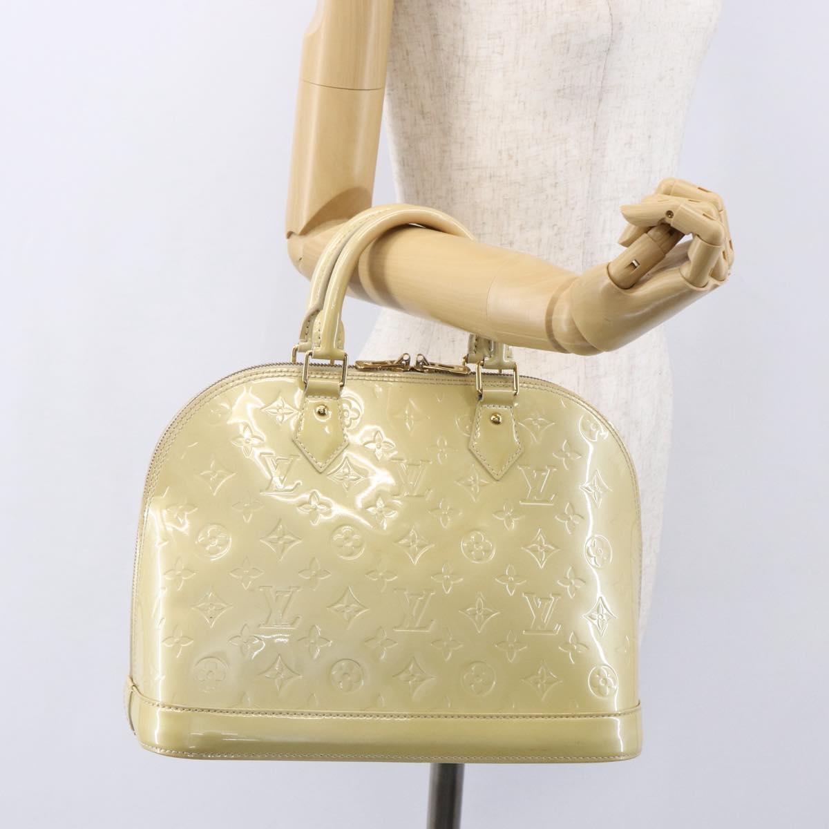 LOUIS VUITTON Monogram Vernis Alma PM Hand Bag Broncorail M91445 LV Auth gh1316