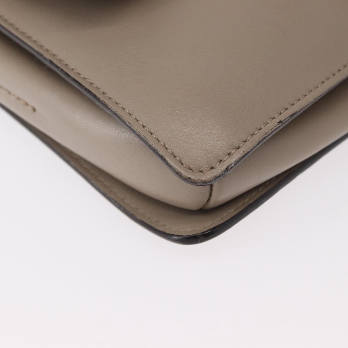 Chloe Fay Shoulder Bag Suede Leather Beige Gold Auth gh1321