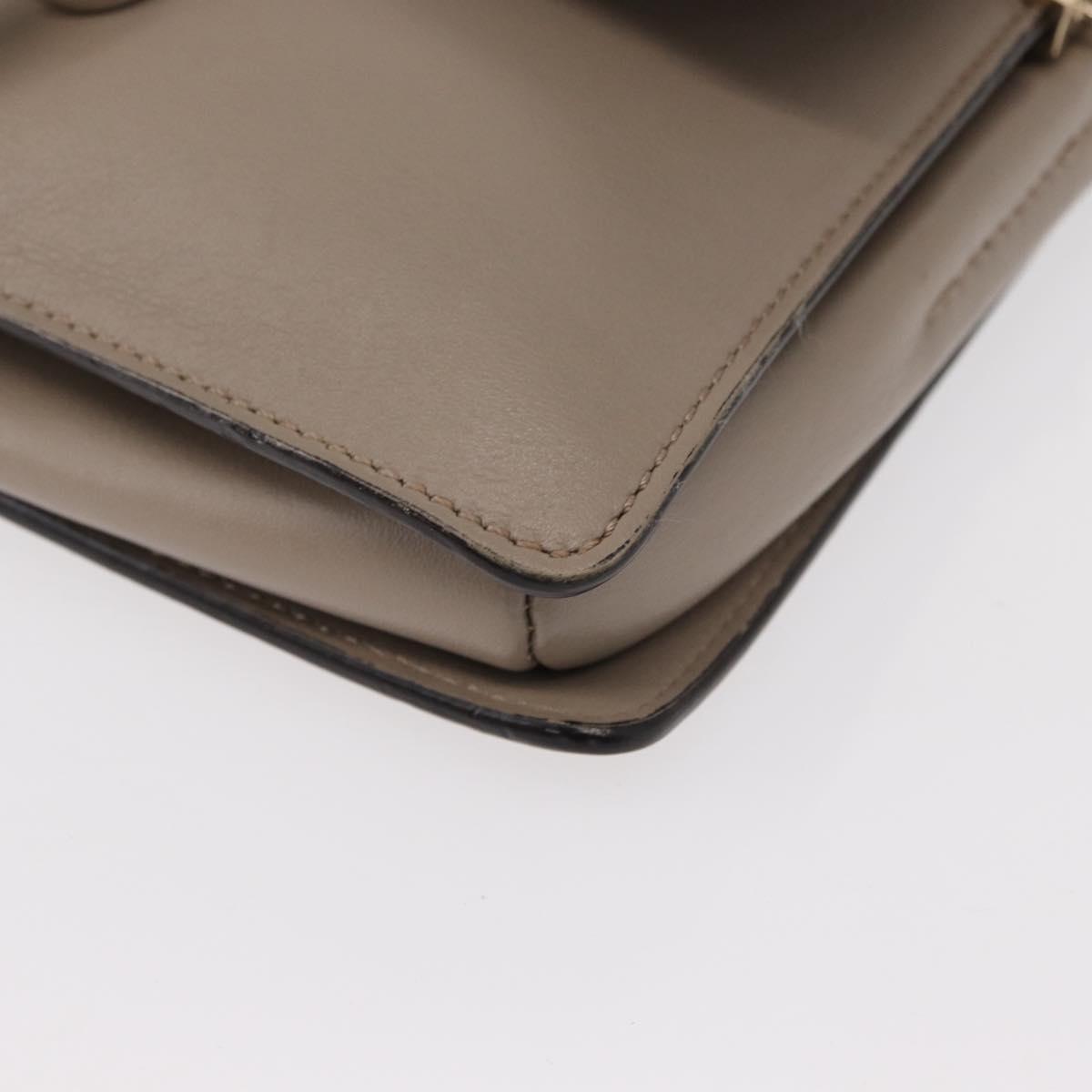 Chloe Fay Shoulder Bag Suede Leather Beige Gold Auth gh1321