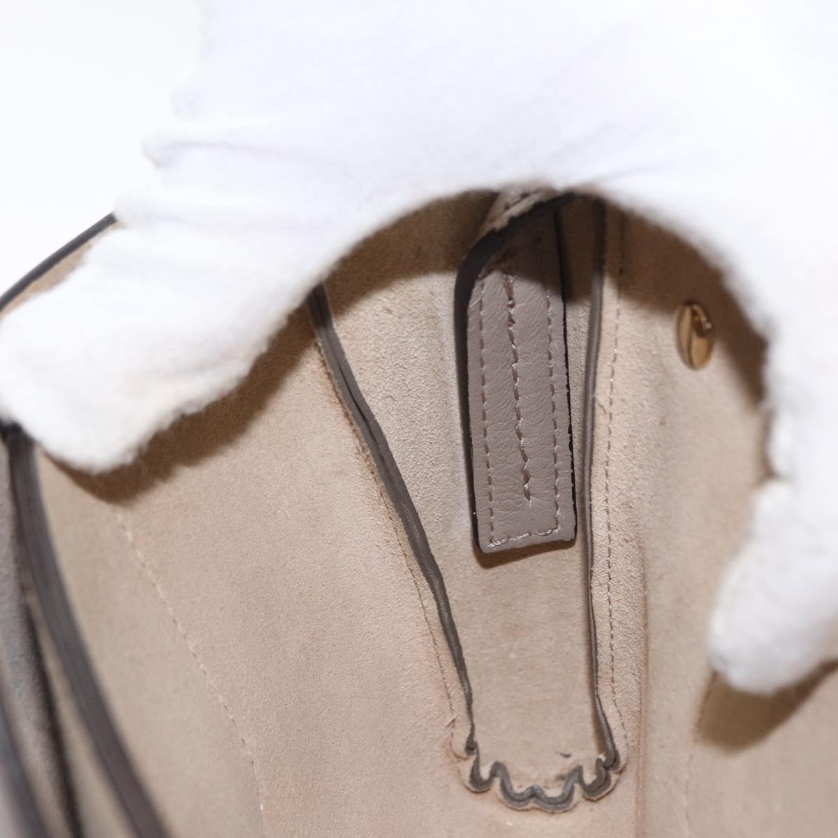 Chloe Fay Shoulder Bag Suede Leather Beige Gold Auth gh1321