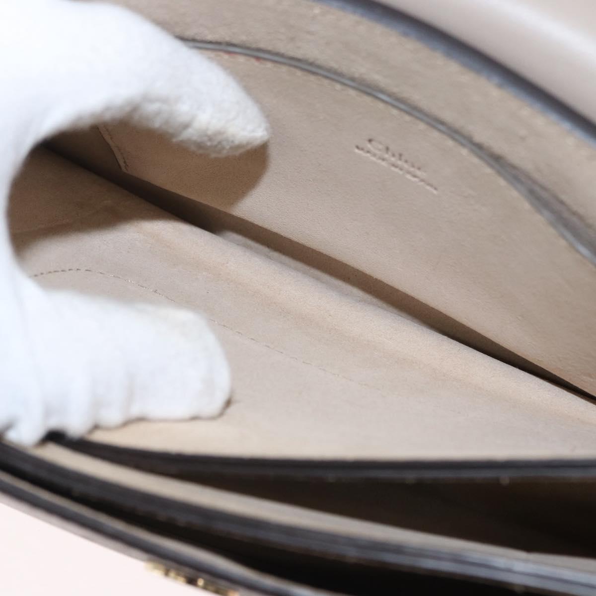 Chloe Fay Shoulder Bag Suede Leather Beige Gold Auth gh1321