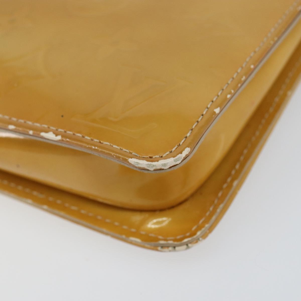 LOUIS VUITTON Monogram Vernis Lexington Pouch Beige M91010 LV Auth gh1322