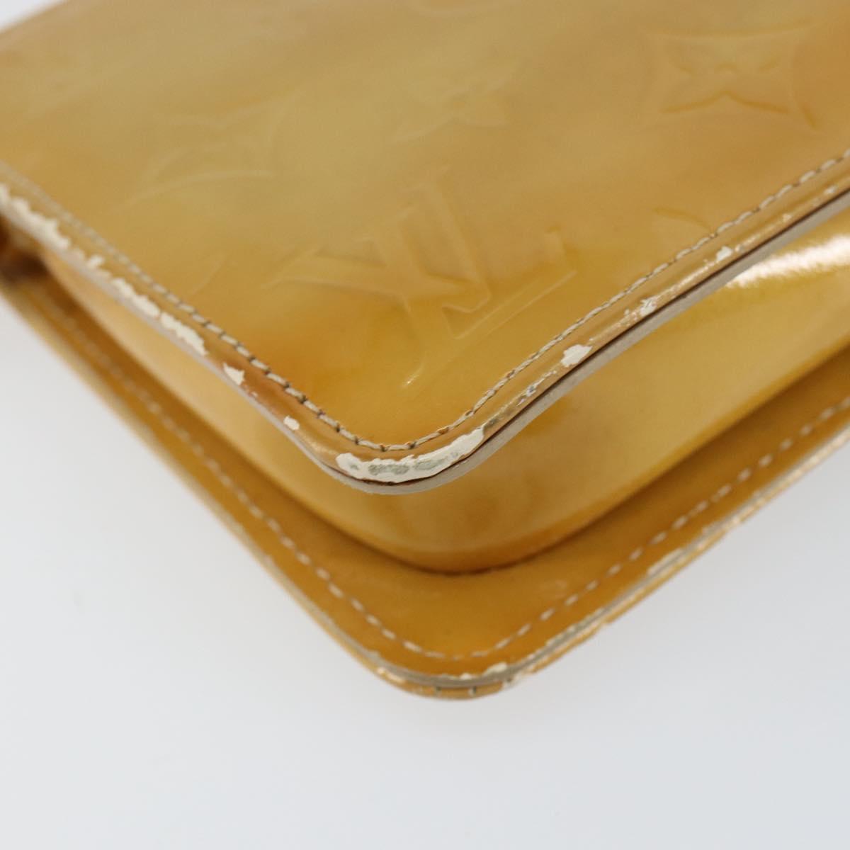 LOUIS VUITTON Monogram Vernis Lexington Pouch Beige M91010 LV Auth gh1322