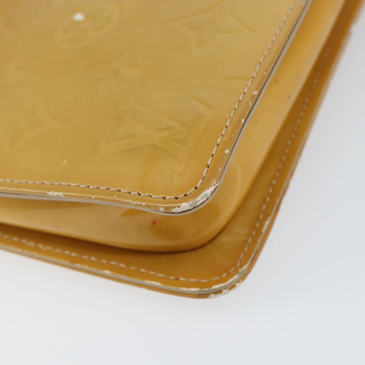 LOUIS VUITTON Monogram Vernis Lexington Pouch Beige M91010 LV Auth gh1322