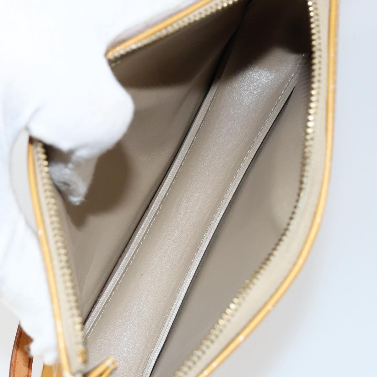 LOUIS VUITTON Monogram Vernis Lexington Pouch Beige M91010 LV Auth gh1322