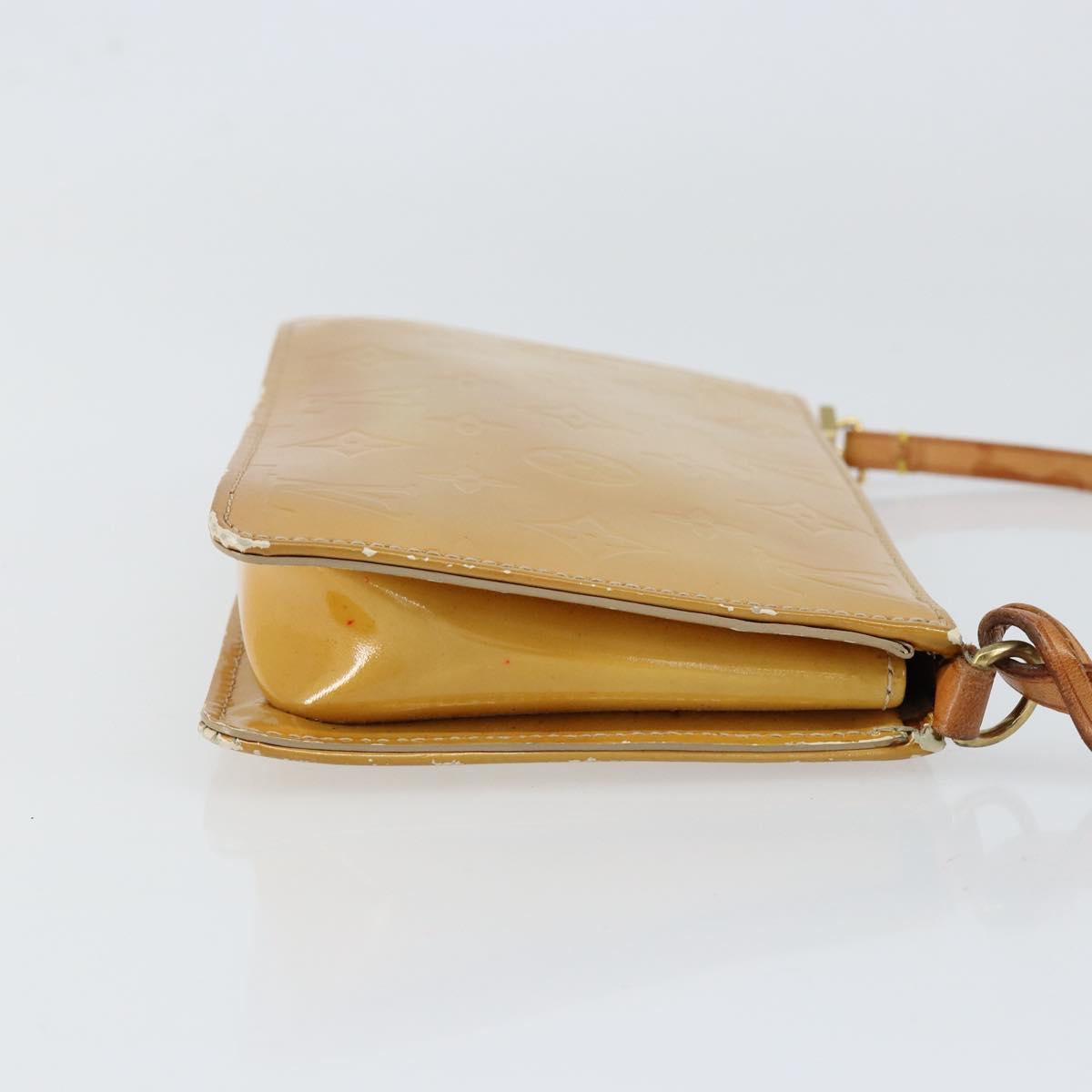 LOUIS VUITTON Monogram Vernis Lexington Pouch Beige M91010 LV Auth gh1322