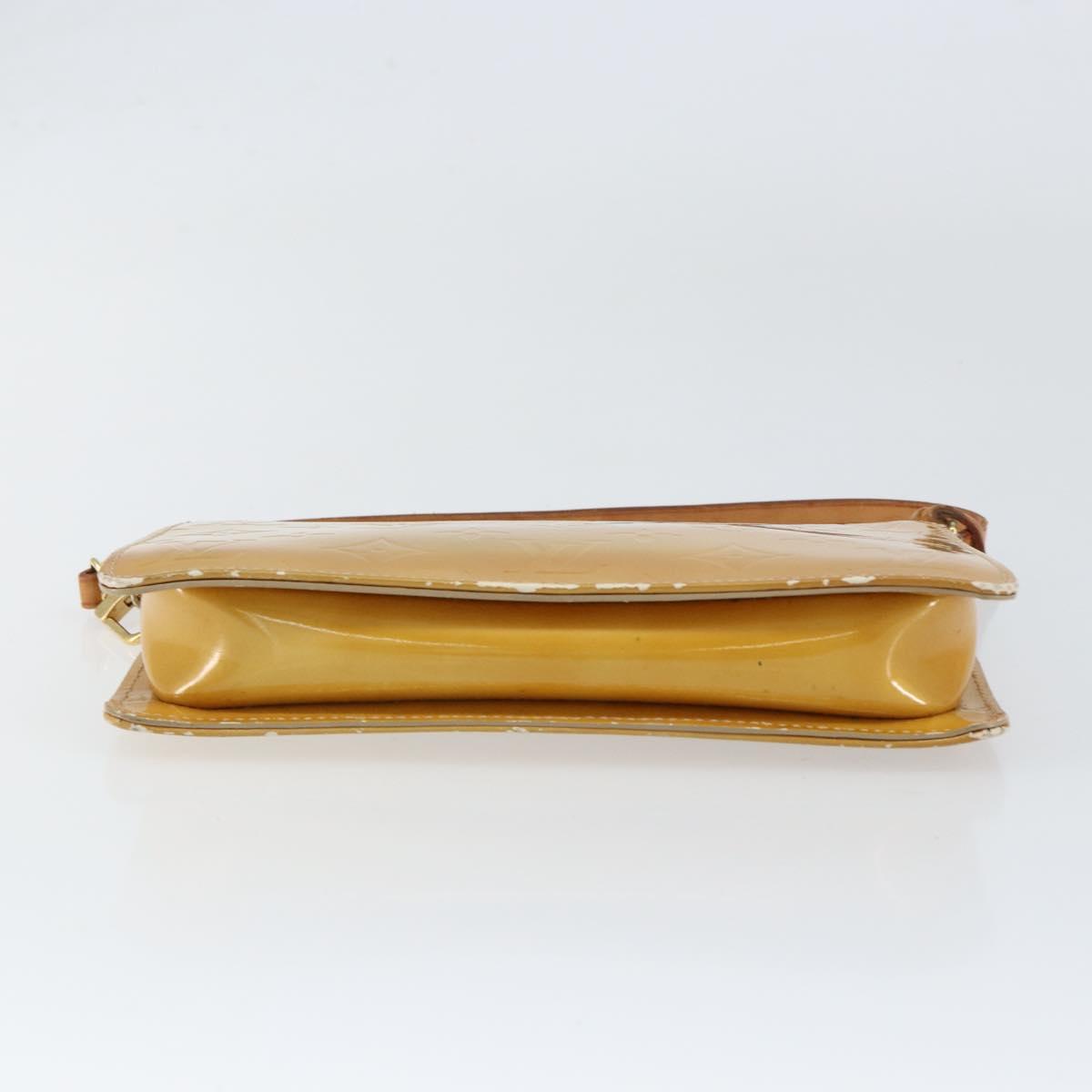 LOUIS VUITTON Monogram Vernis Lexington Pouch Beige M91010 LV Auth gh1322