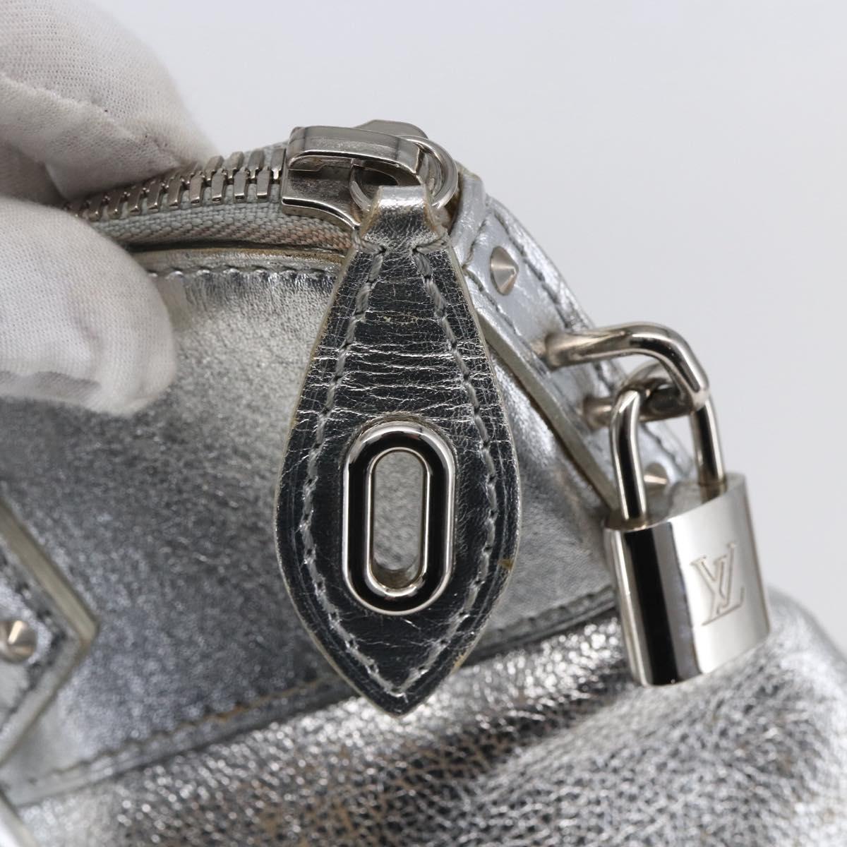 LOUIS VUITTON Suhari Lockit PM Hand Bag Silver M95541 LV Auth gh1323