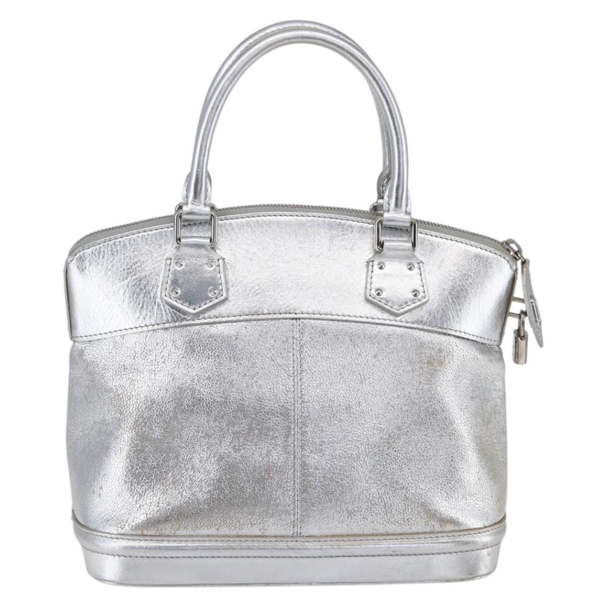 LOUIS VUITTON Suhari Lockit PM Hand Bag Silver M95541 LV Auth gh1323