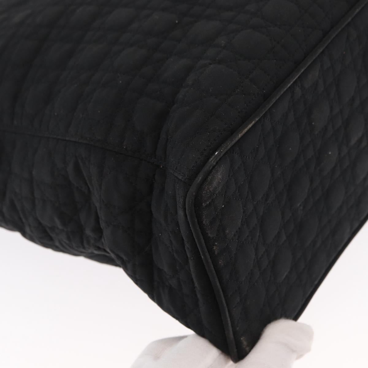 Christian Dior Canage Tote Bag Nylon Black Gold Auth gh1325