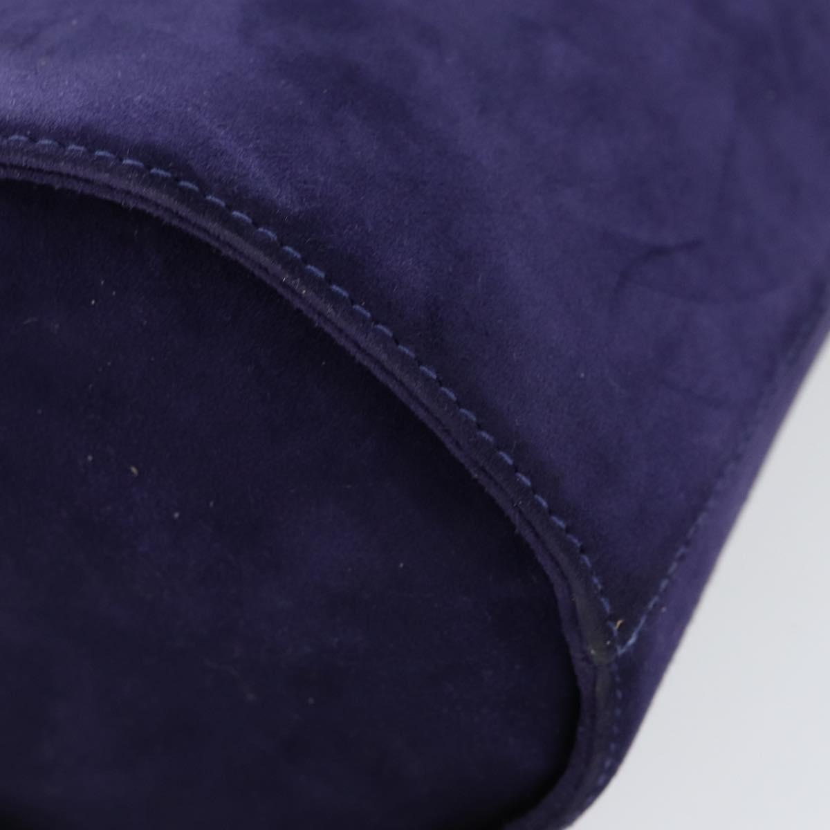 Salvatore Ferragamo Vala Hand Bag Suede Purple Gold Auth gh1326