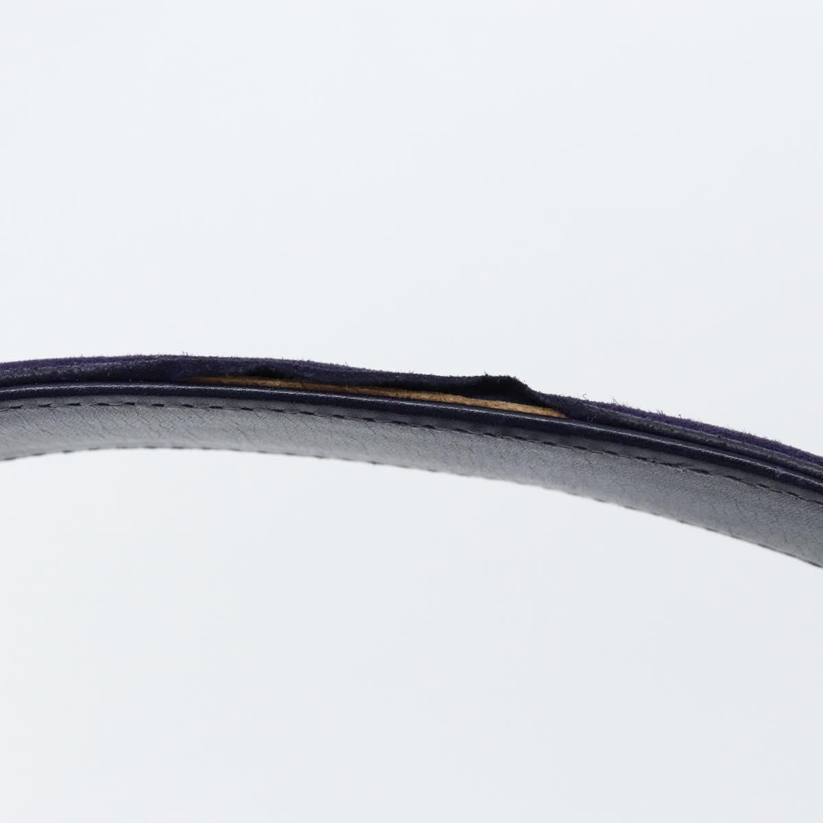 Salvatore Ferragamo Vala Hand Bag Suede Purple Gold Auth gh1326