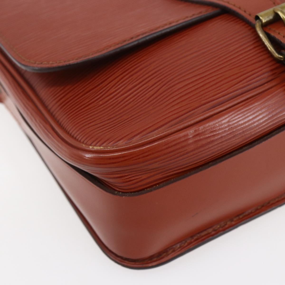 LOUIS VUITTON Epi Cartouchiere MM Shoulder Bag Brown M52243 LV Auth gh1330