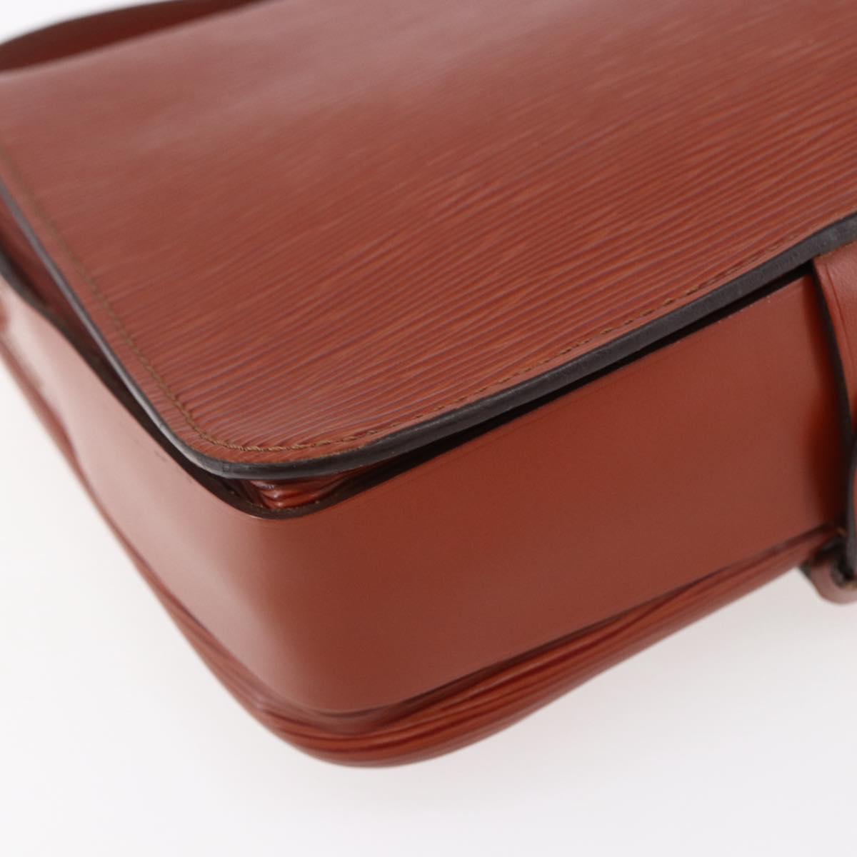 LOUIS VUITTON Epi Cartouchiere MM Shoulder Bag Brown M52243 LV Auth gh1330