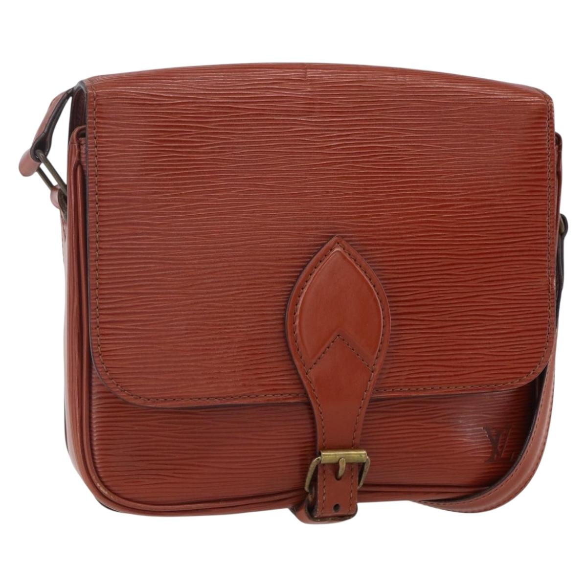 LOUIS VUITTON Epi Cartouchiere MM Shoulder Bag Brown M52243 LV Auth gh1330