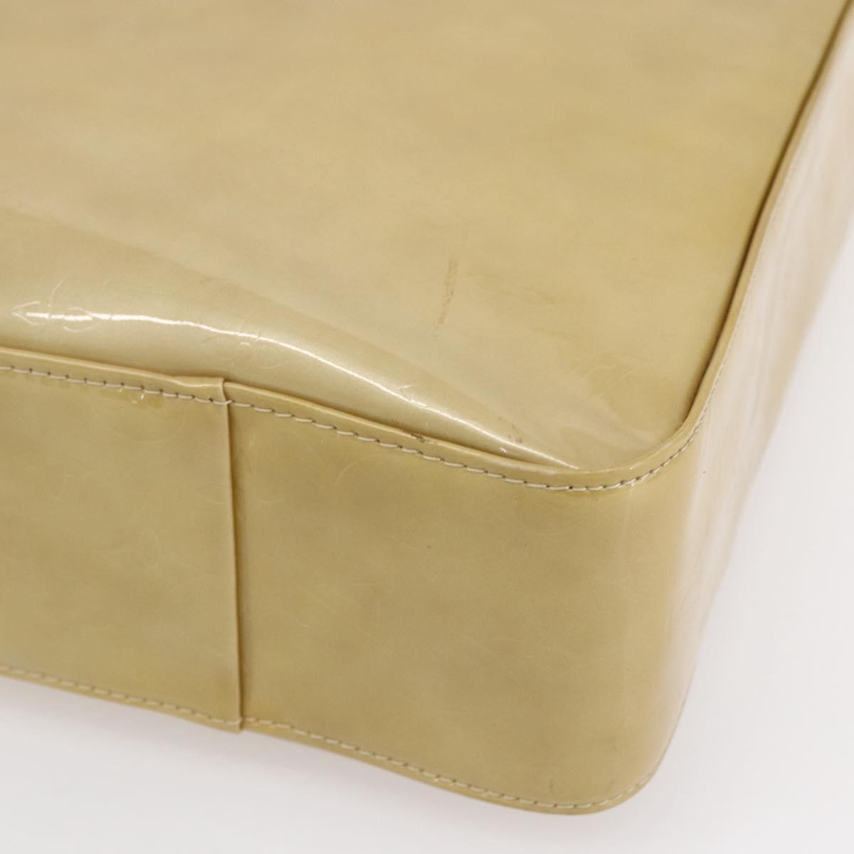 LOUIS VUITTON Monogram Vernis Columbus Tote Bag Beige M91023 LV Auth gh1334